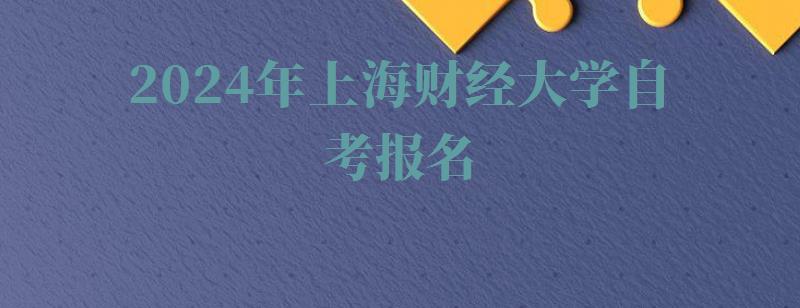 2024年上海财经大学自考报名 2024年上海财经大学自考报名