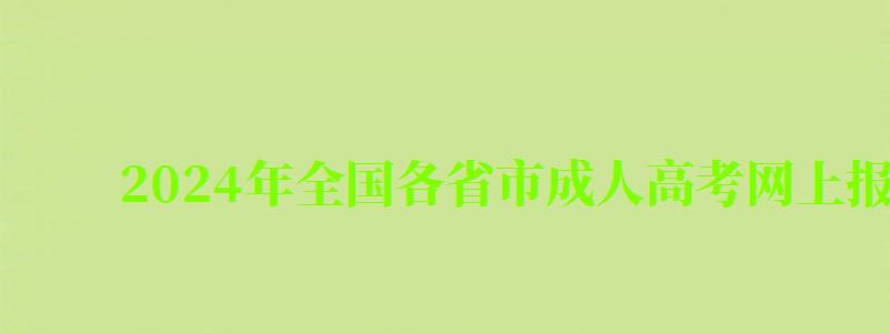 2024年全国各省市成人高考网上报名官网入口