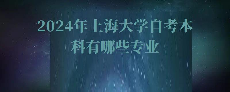 2024年上海大学自考本科有哪些专业 2024年上海大学自考本科有哪些专业