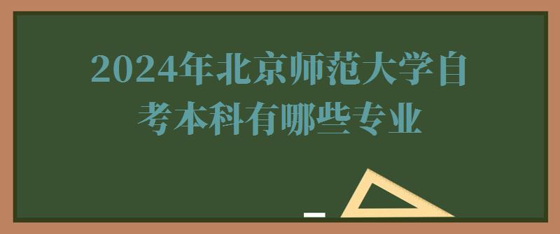 2024年北京师范大学自考本科有哪些专业
