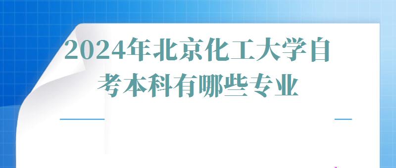2024年北京化工大学自考本科有哪些专业 2024年北京化工大学自考本科有哪些专业