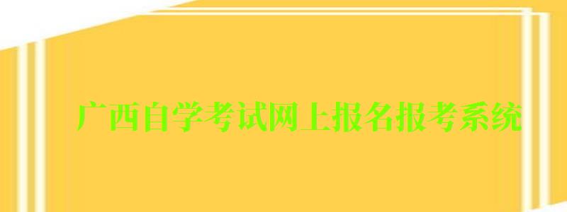 广西自学考试网上报名报考系统