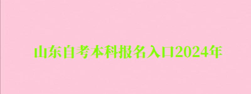 山东自考本科报名入口2024年 山东自考本科报名入口2024年(图1)