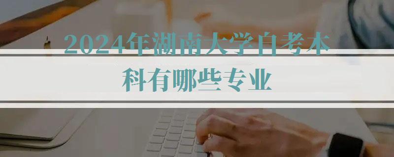2024年湖南大学自考本科有哪些专业 2024年湖南大学自考本科有哪些专业
