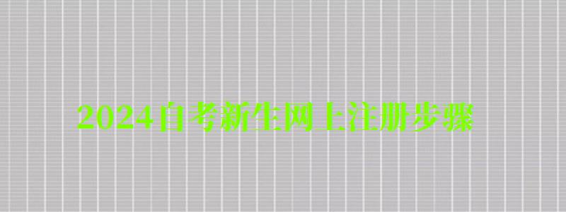 2024自考新生网上注册步骤 2024自考新生网上注册步骤