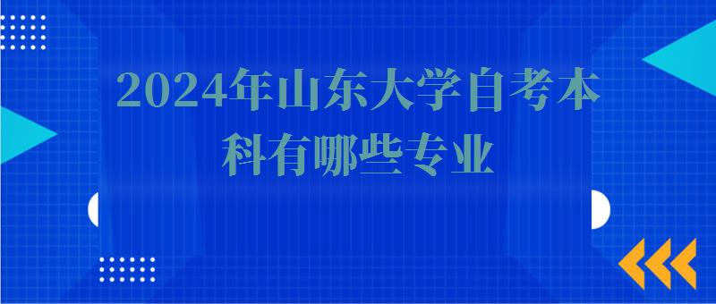 2024年山东大学自考本科有哪些专业 2024年山东大学自考本科有哪些专业