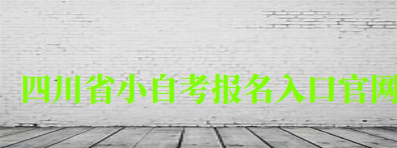 四川省小自考报名入口官网 四川省小自考报名入口官网 (图1)