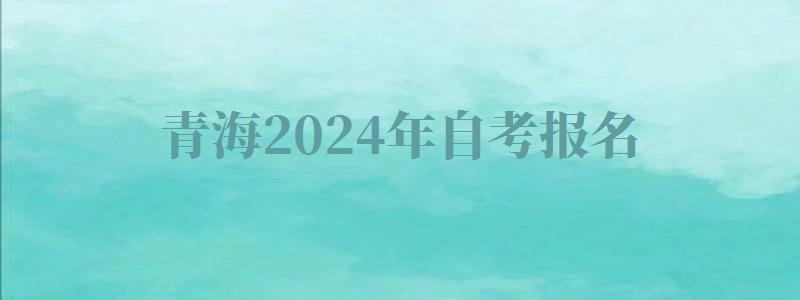 青海2024年自考报名