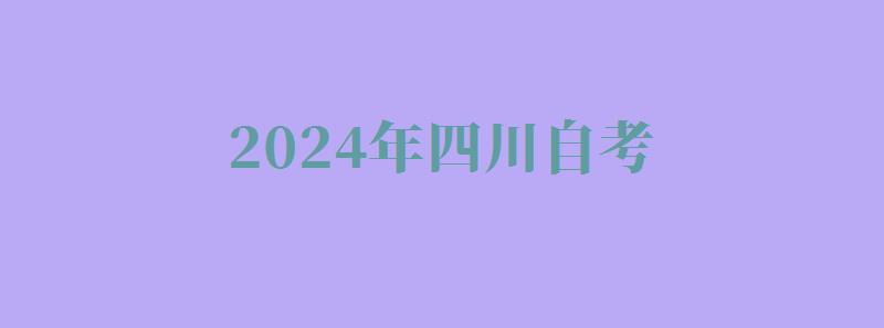 2024年四川自考