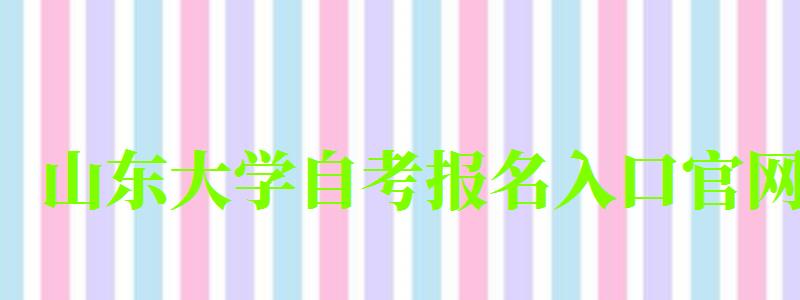 山东大学自考报名入口官网 山东大学自考报名入口官网(图1)