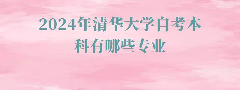 2024年清华大学自考本科有哪些专业 2024年清华大学自考本科有哪些专业