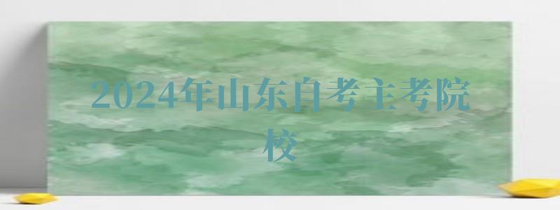 2024年山东自考主考院校 2024年山东自考主考院校