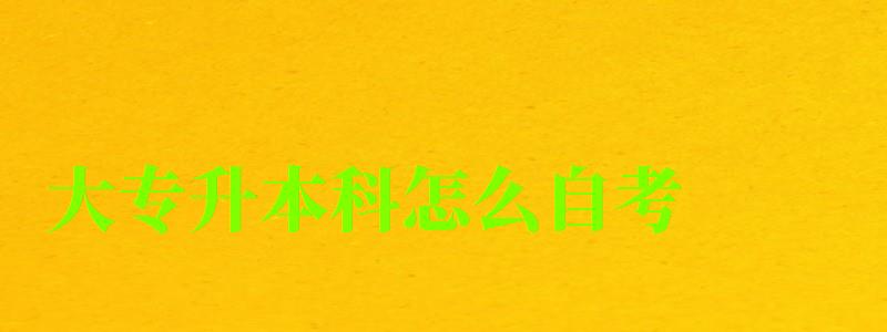 大专升本科怎么自考 大专升本科怎么自考 (图1)