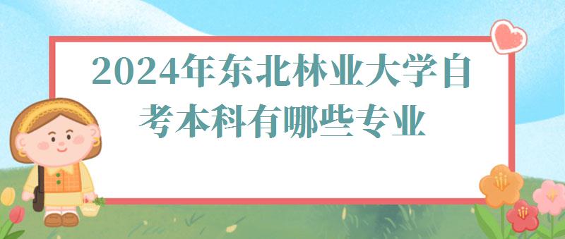 2024年东北林业大学自考本科有哪些专业 2024年东北林业大学自考本科有哪些专业