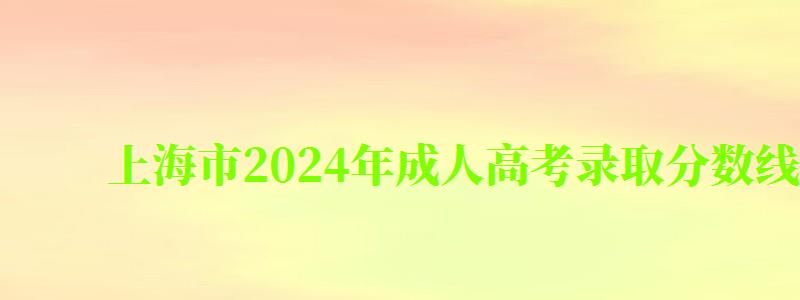 上海市2024年成人高考录取分数线