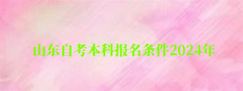 山东自考本科报名条件2024年 山东自考本科报名条件2024年(图1)