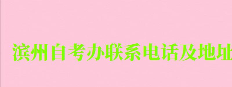 滨州自考办联系电话及地址 滨州自考办联系电话及地址 (图1)