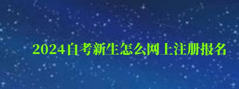 2024自考新生怎么网上注册报名