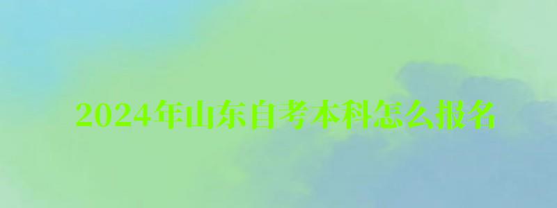 2024年山东自考本科怎么报名 2024年山东自考本科怎么报名 (图1)