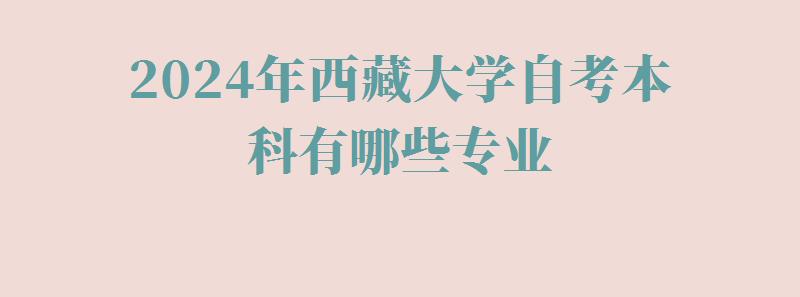 2024年西藏大学自考本科有哪些专业 2024年西藏大学自考本科有哪些专业