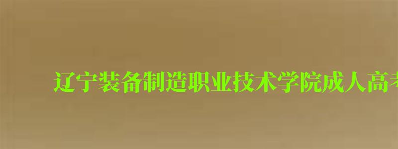 辽宁装备制造职业技术学院成人高考专业有哪些