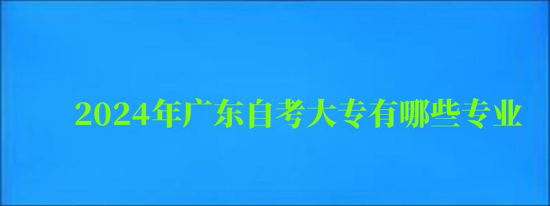 2024年广东自考大专有哪些专业