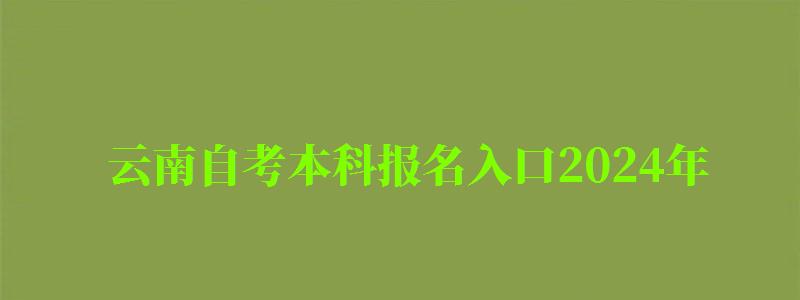 云南自考本科报名入口2024年