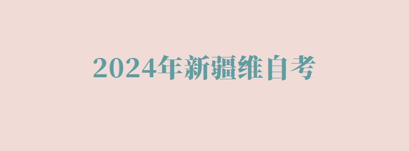 2024年新疆维自考 2024年新疆维自考