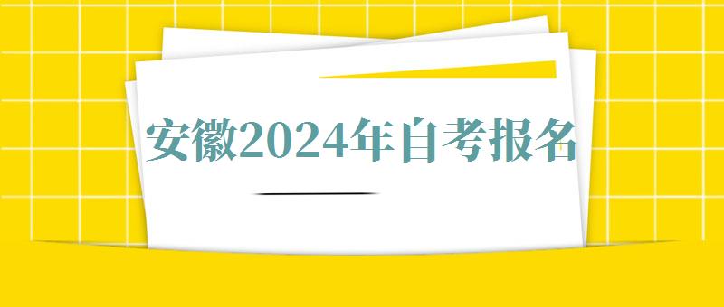 安徽2024年自考报名