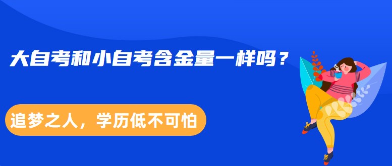 大自考和小自考含金量一样吗？